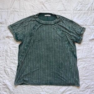 Zenana slouchy ribbed tee size M raglan dolman sleeve mineral washed boho jewel